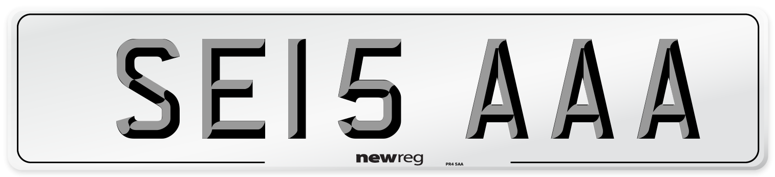 SE15 AAA Number Plate from New Reg